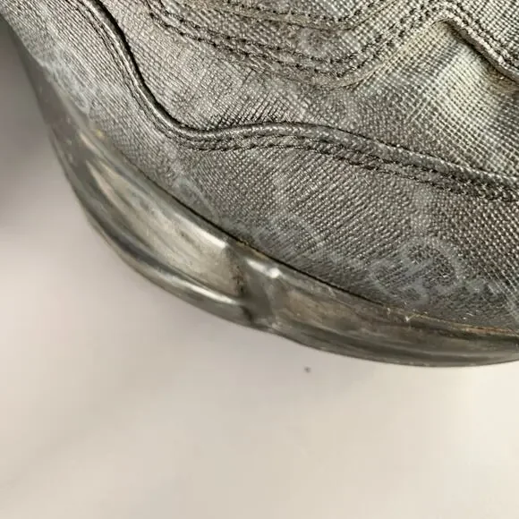 GUCCI Size 10.5 Guccissima Black Grey Monogram Sneakers
